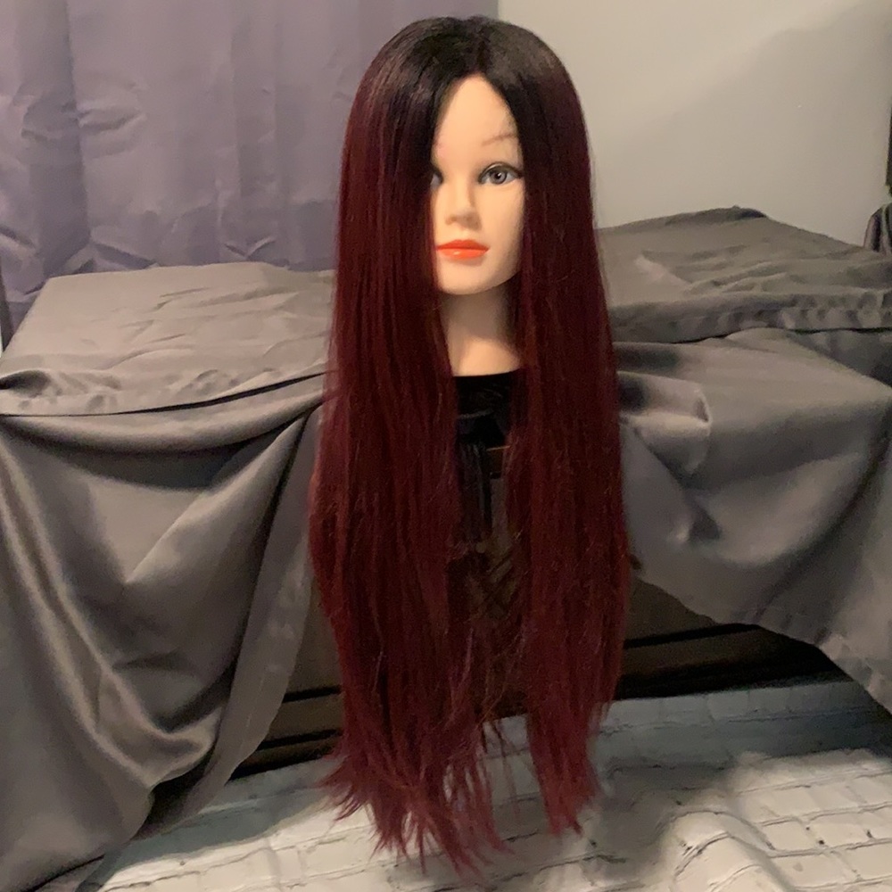 Lace front red wig